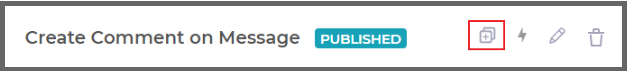 Clone activity icon in the activity interface
