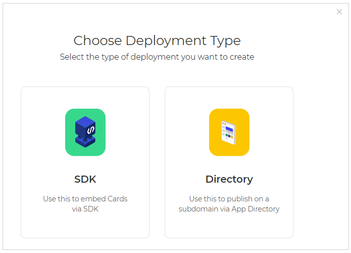 Deployments dashboard interface