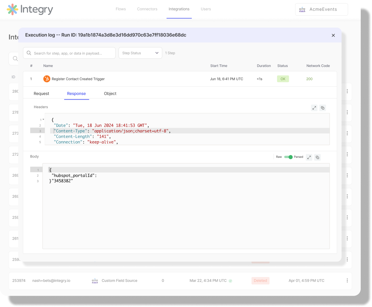 Search Across Integration Runs