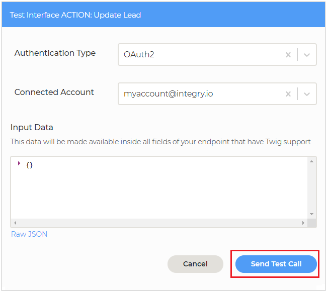 Test endpoint interface