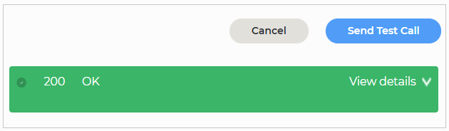 Test endpoint response