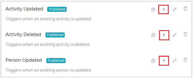 Test trigger button
